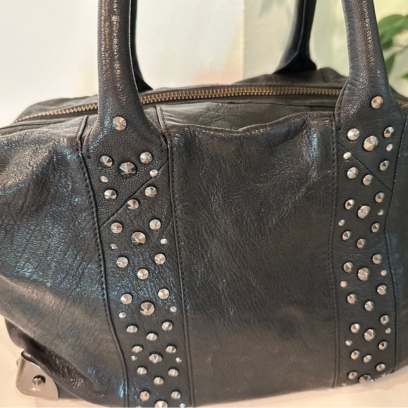 VGUC Black Banana Republix studded goat leather handbag - Picture 2 of 10